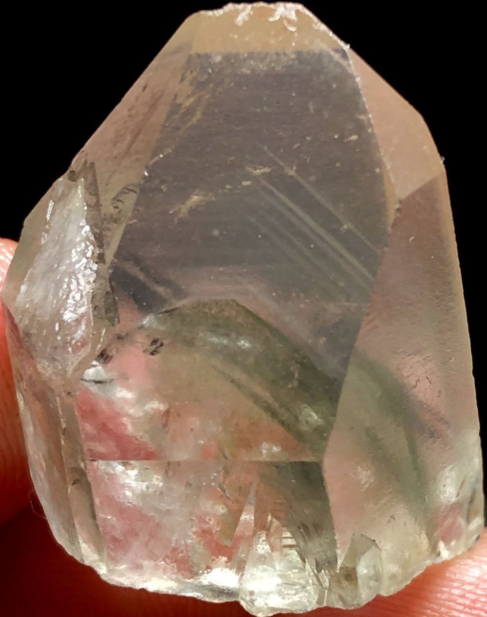 65ct Himalayan RARE Natural Lemurian Quartz Lemuria Crystal Point &pyramid t781