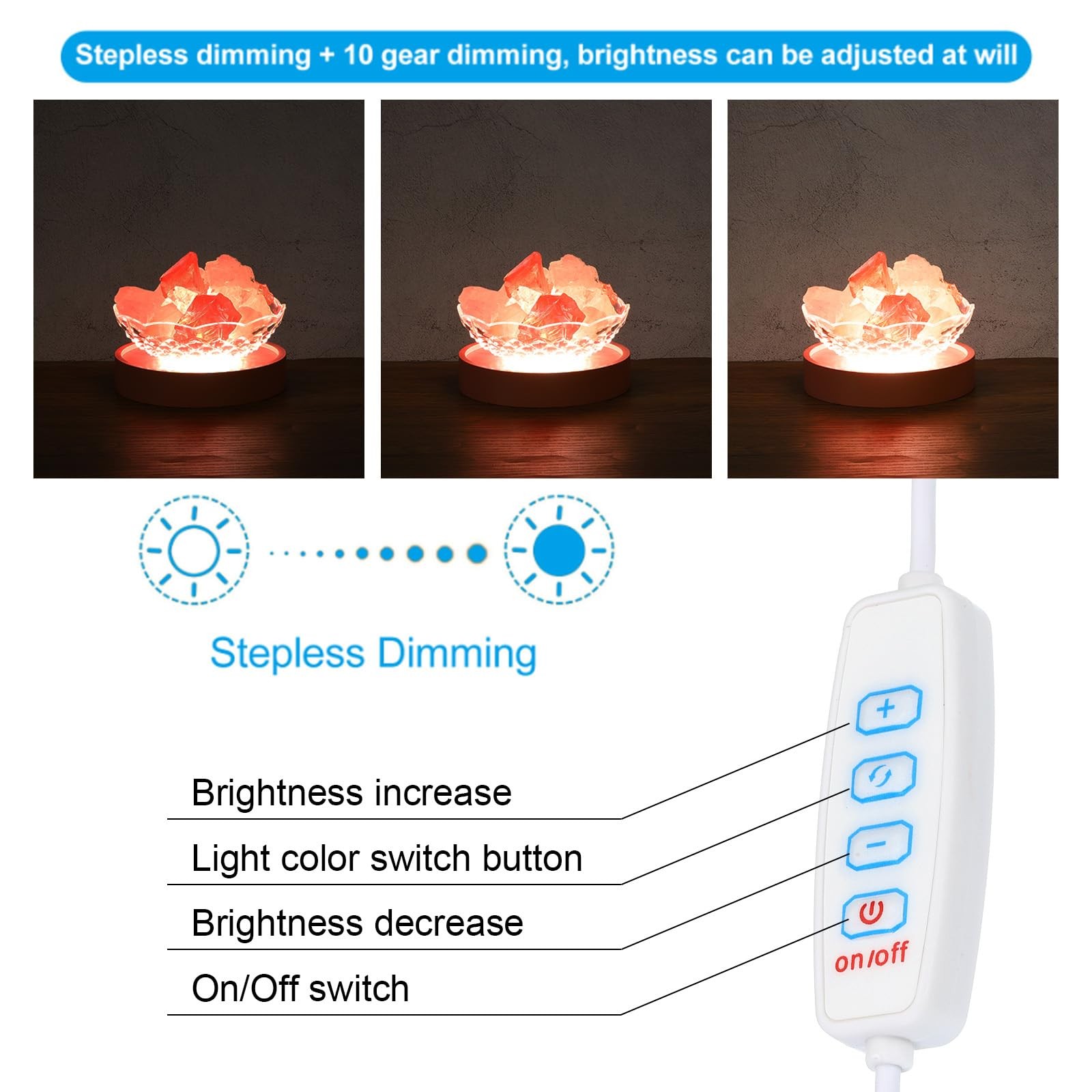 4 Inch Wooden LED Light Base, Wood Light Display Base Stand Lighting with Swi…