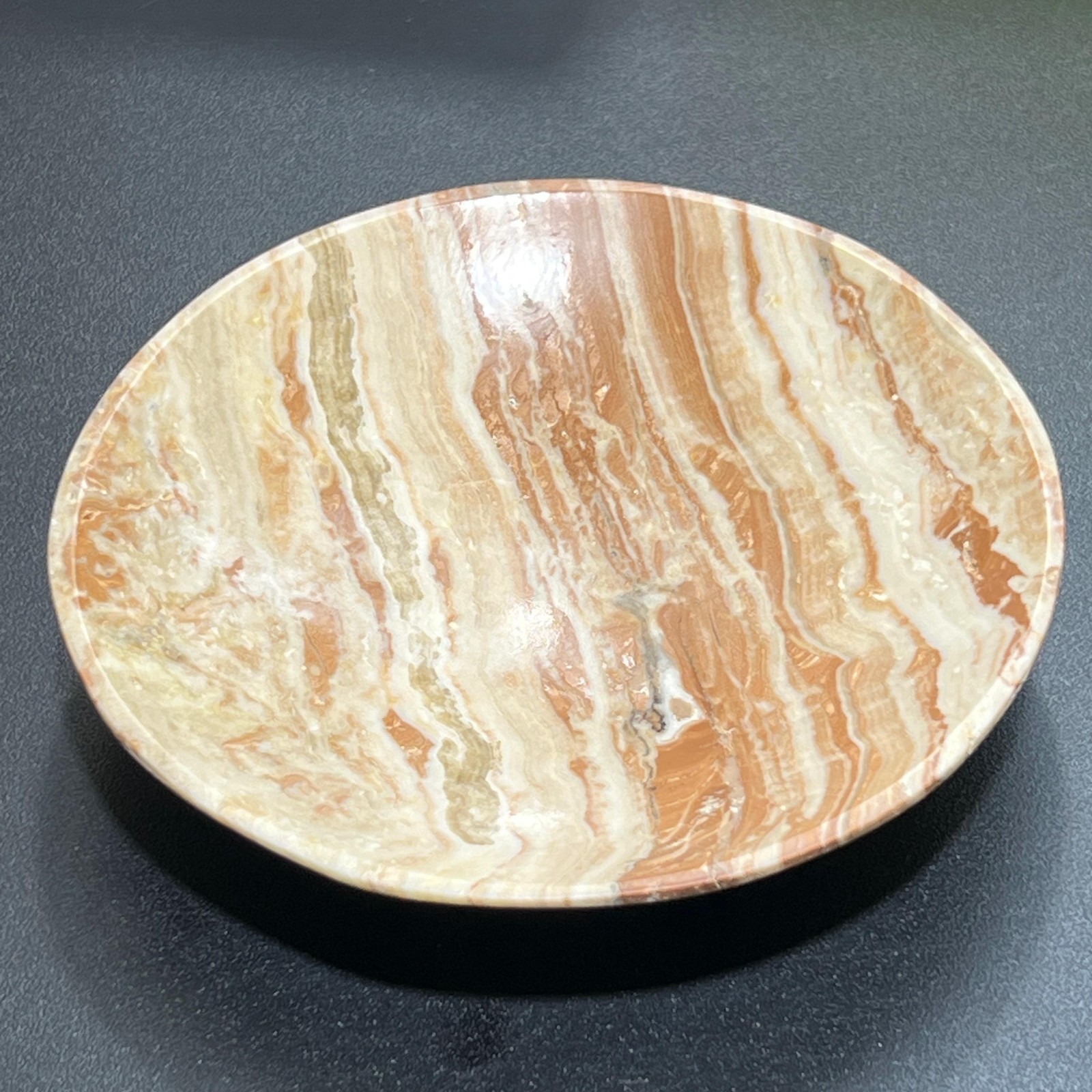 Brown Banded Calcite Stone Bowl Carving (6 Inches) Genuine Pakistan Mineral