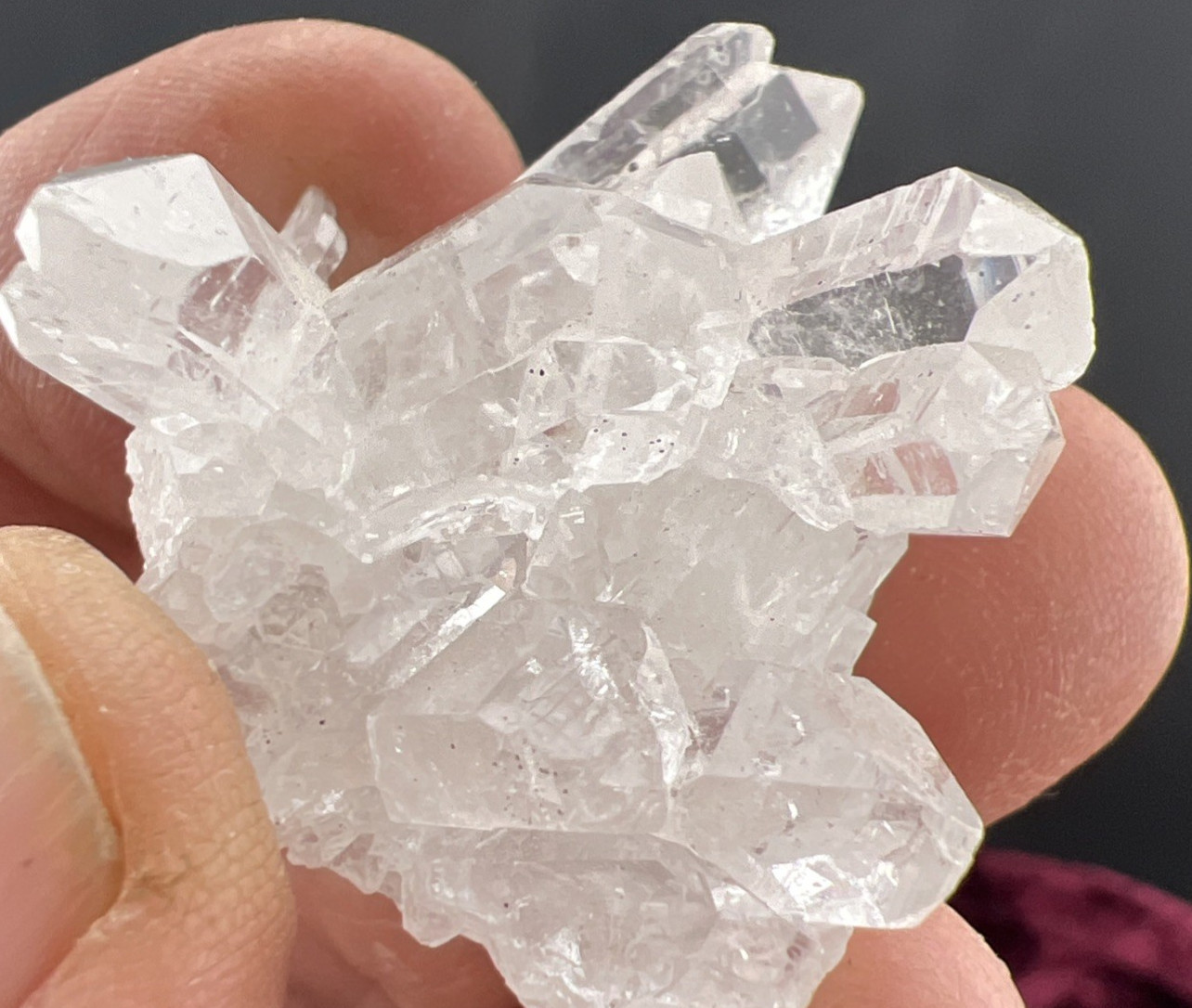 Natural Clear Lemurian Quartz Crystal Cluster Minas Gerais, Brazil 18 grams