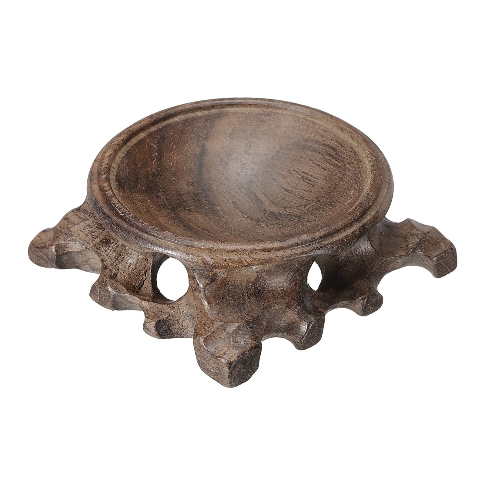 Black Wooden Ball Stand Holder Display Base 60mm For Crystal Ball Stone