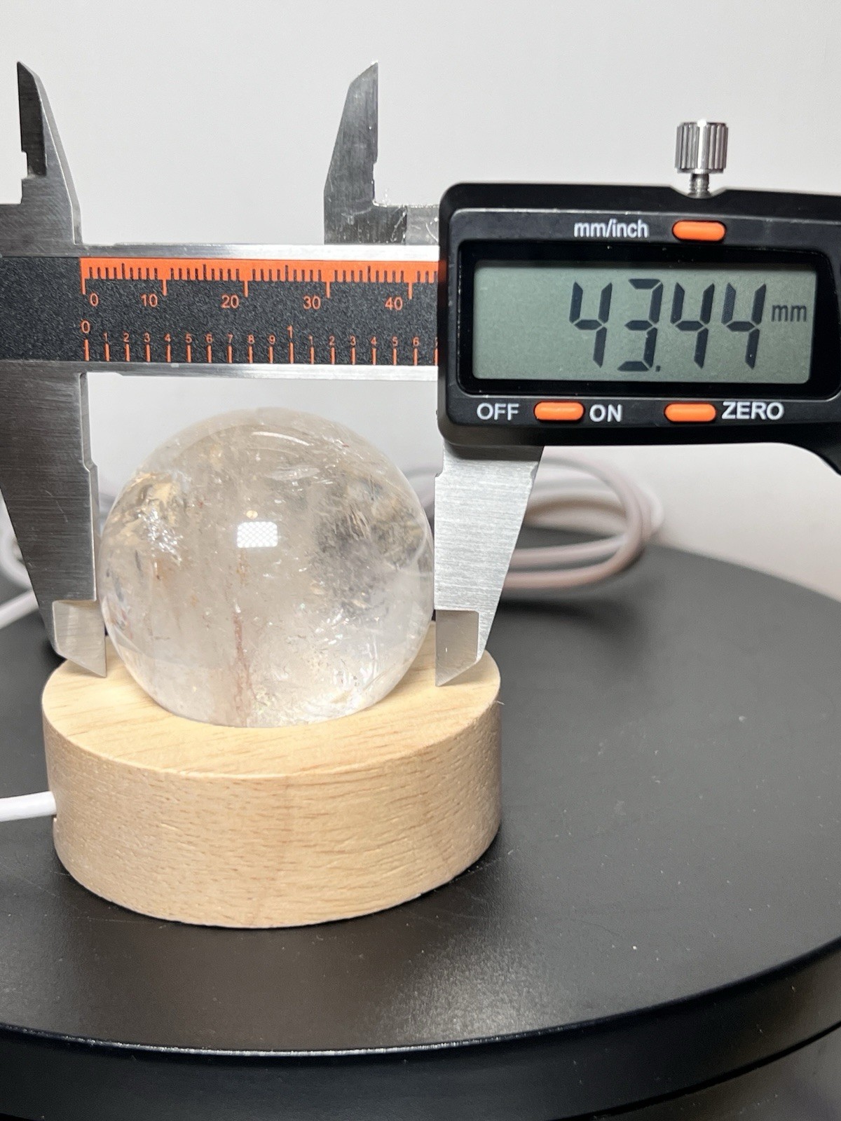 Clear Quartz Sphere W/Multicolor USB Light Holder – See pics and description