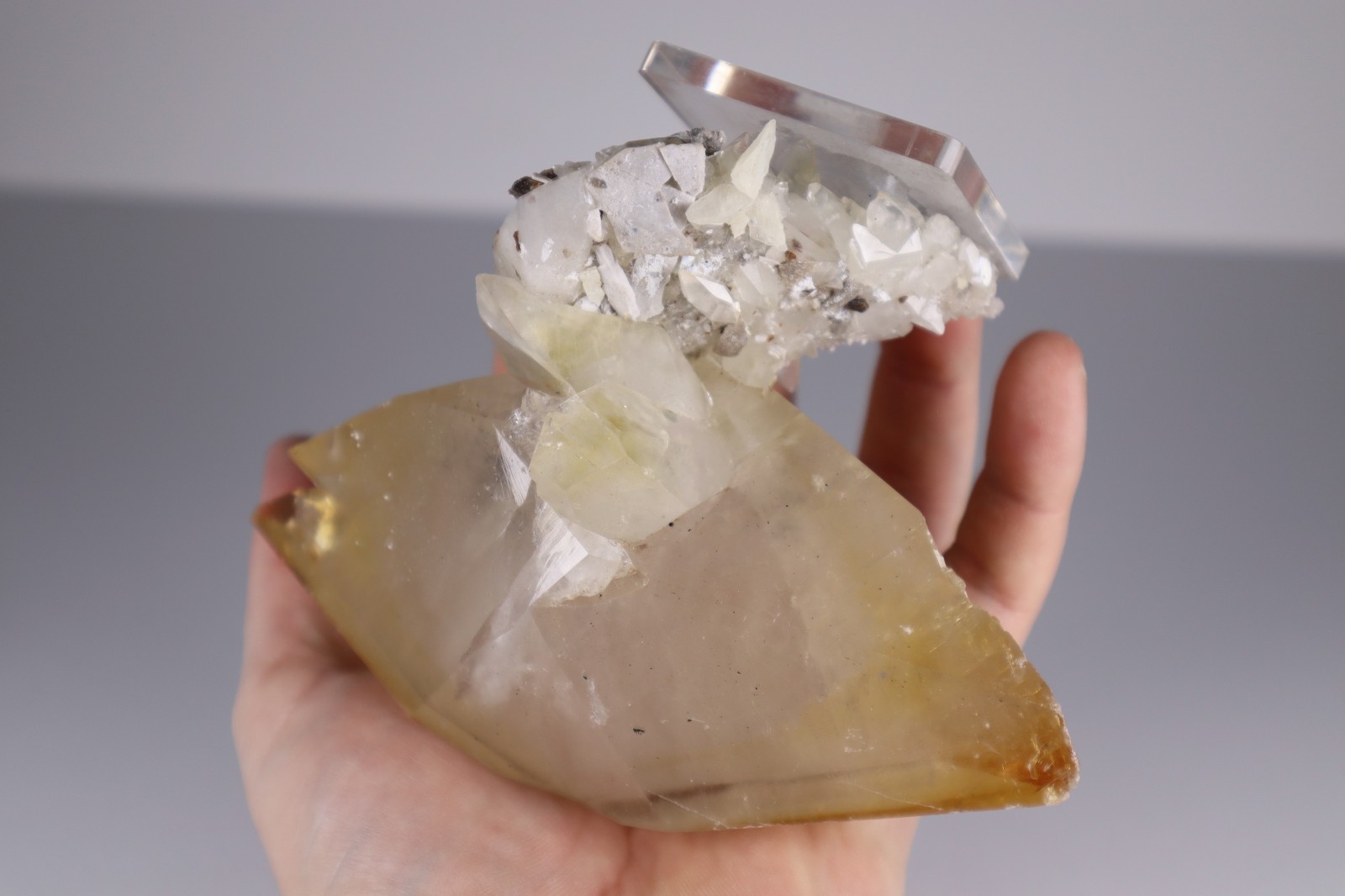 HUGE Elmwood Mine GOLDEN CALCITE Double Terminated Crystal Cluster 645g