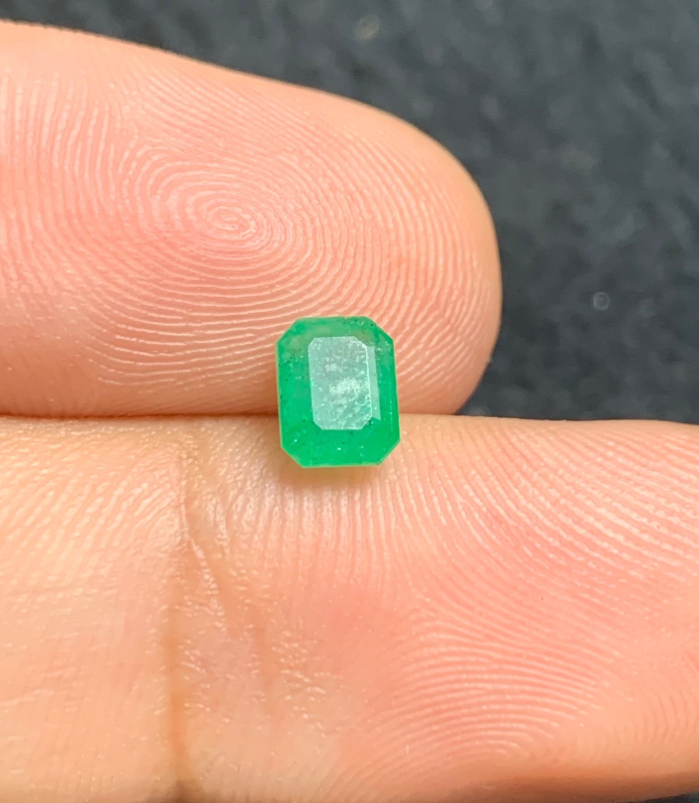 0.75 Ct Natural Faceted Emerald Loose Gemstone from Swat Pakistan.