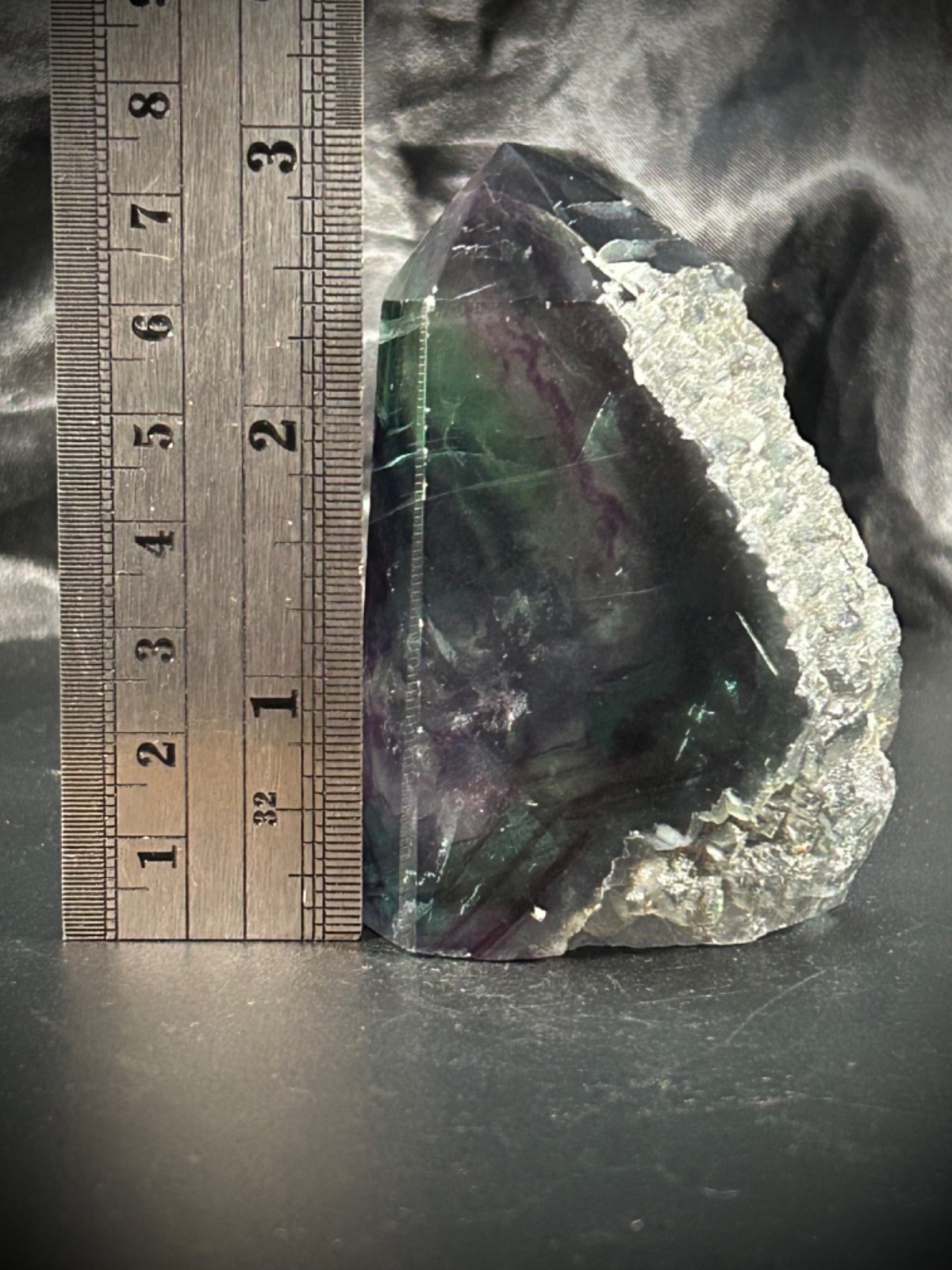 3″ Rainbow Fluorite 4 Polished/1 Rough Side Tower 6.3oz (179 grams)