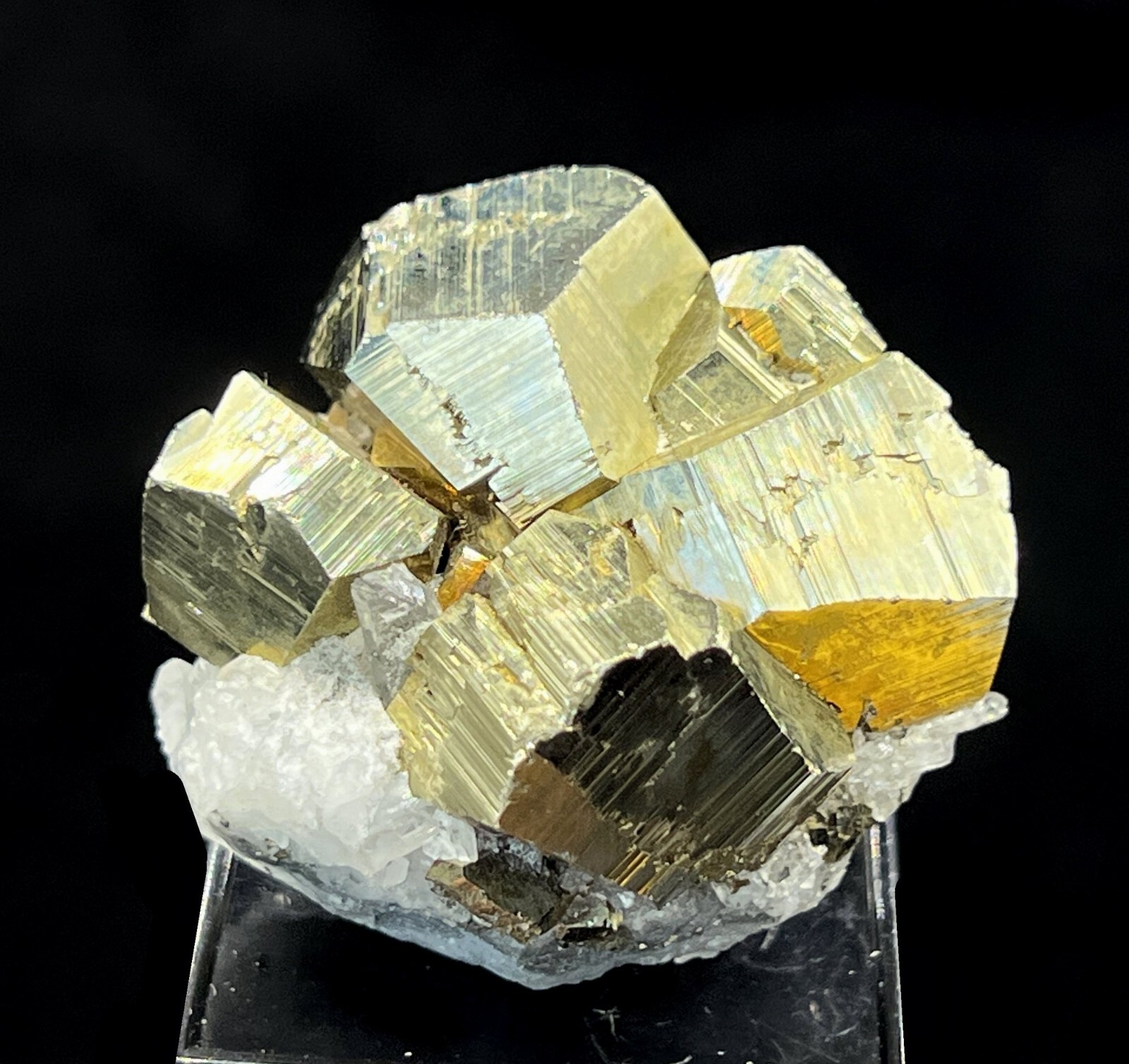 40mm 66g Bright Golden Pyrite with Quartz, Natural Mineral
