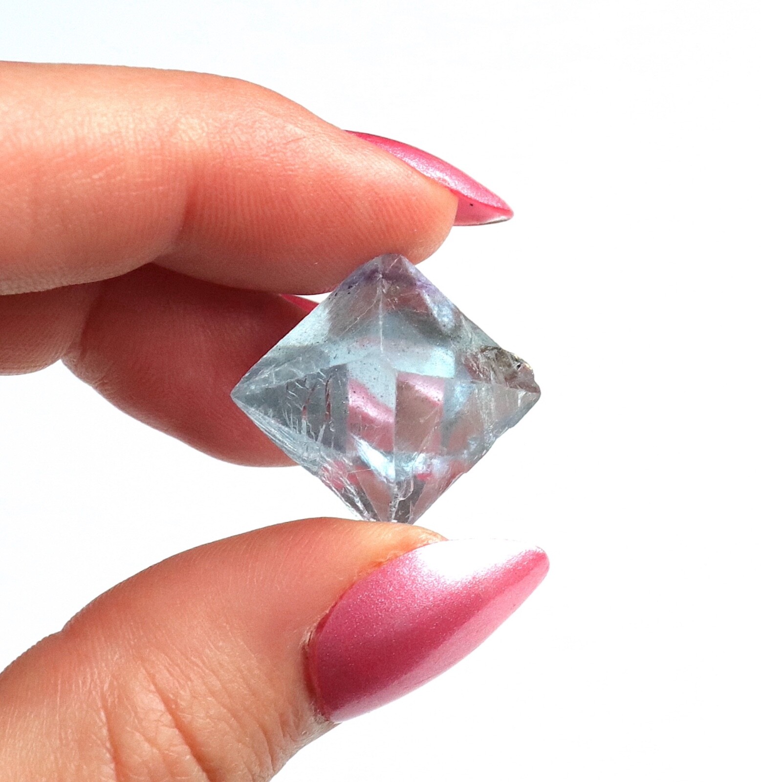Fluorite Octahedron Gemmy Sky Blue Color Cave In Rock, Illinois 2.4 Cms