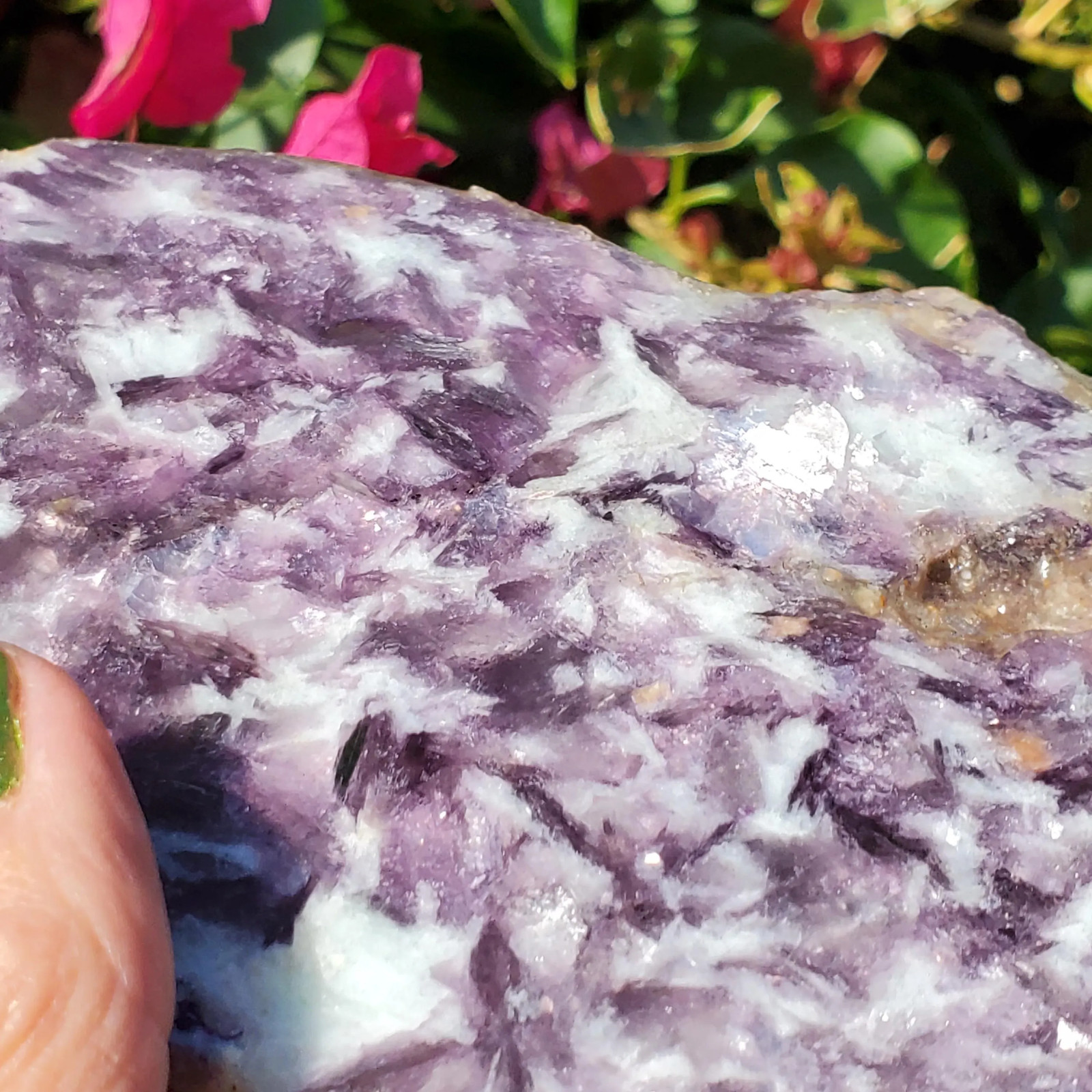 Raw Mica Lilac Pink Purple Flashy Sparkly Polished Display Slab 197 grams