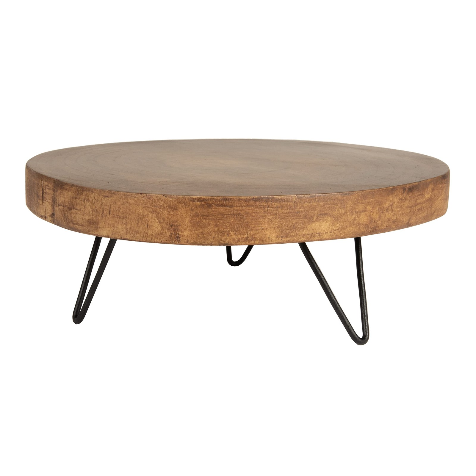 Decorative Paulownia Wood Pedestal, Dark Brown