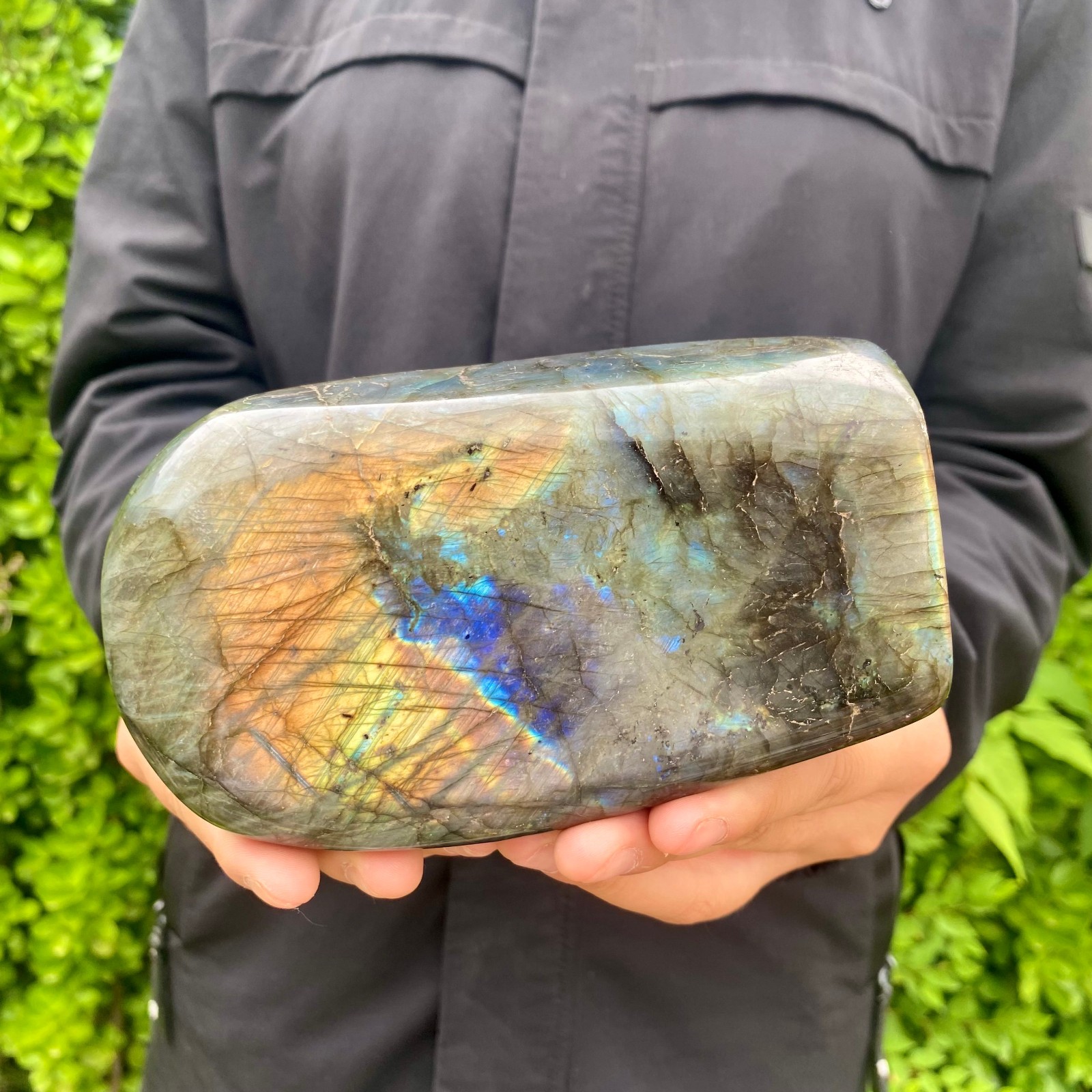 2.31LB Natural Labradorite Quartz Crystal Freeform Mineral Specimen Healing