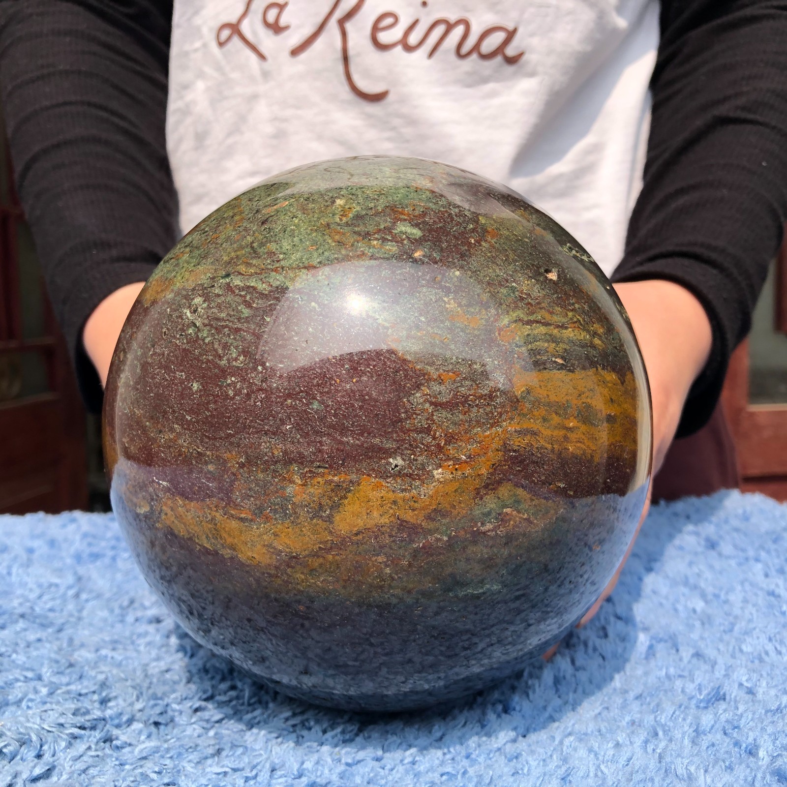14.8LB Natural Ocean stone Quartz Crystal egg Mineral specimen Healing
