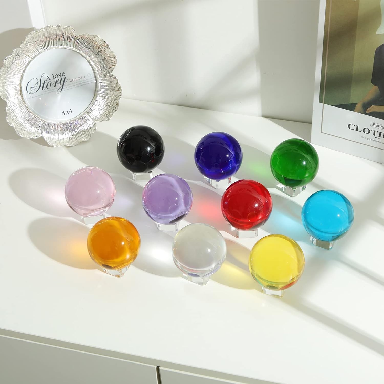 Versatile 60mm Crystal Glass Sphere with Stand for Photography & Home Decor