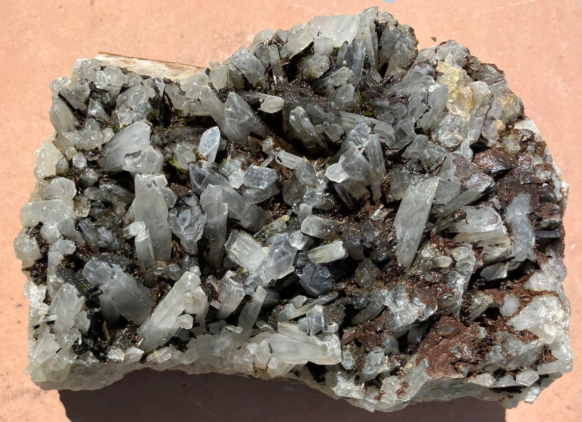 Quartz with Sphalerite & Hematite Crystal Cluster Cabinet Specimen – 4 lbs 9 oz