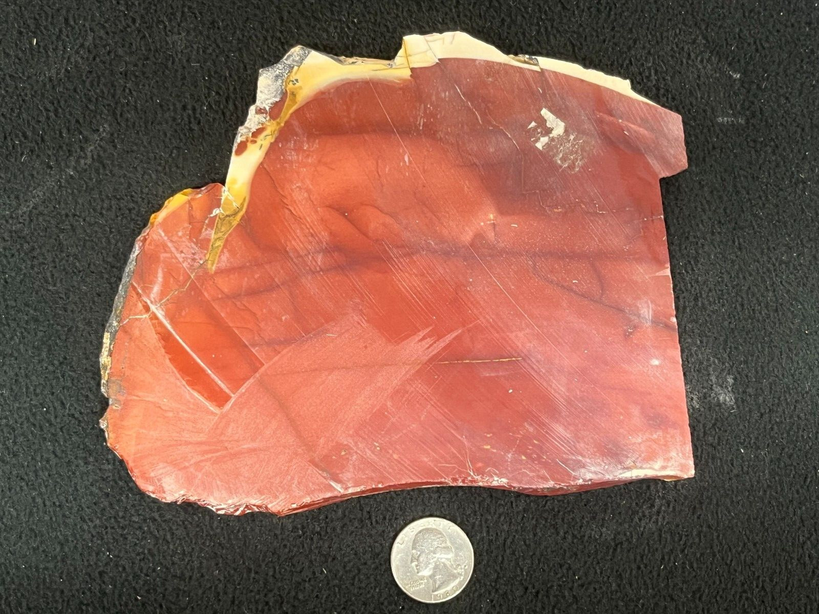 6-1/2″ x 5-1/8″ x 5/16″ Mookaite Jasper Slab Australia Red Cabbing Display