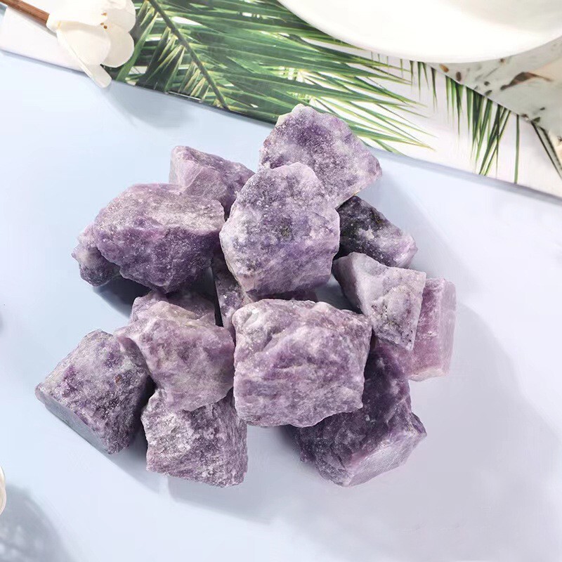 3Pcs Natural Lepidolite Raw Stone Crystal Mineral Specimen Healing Energy Gifts