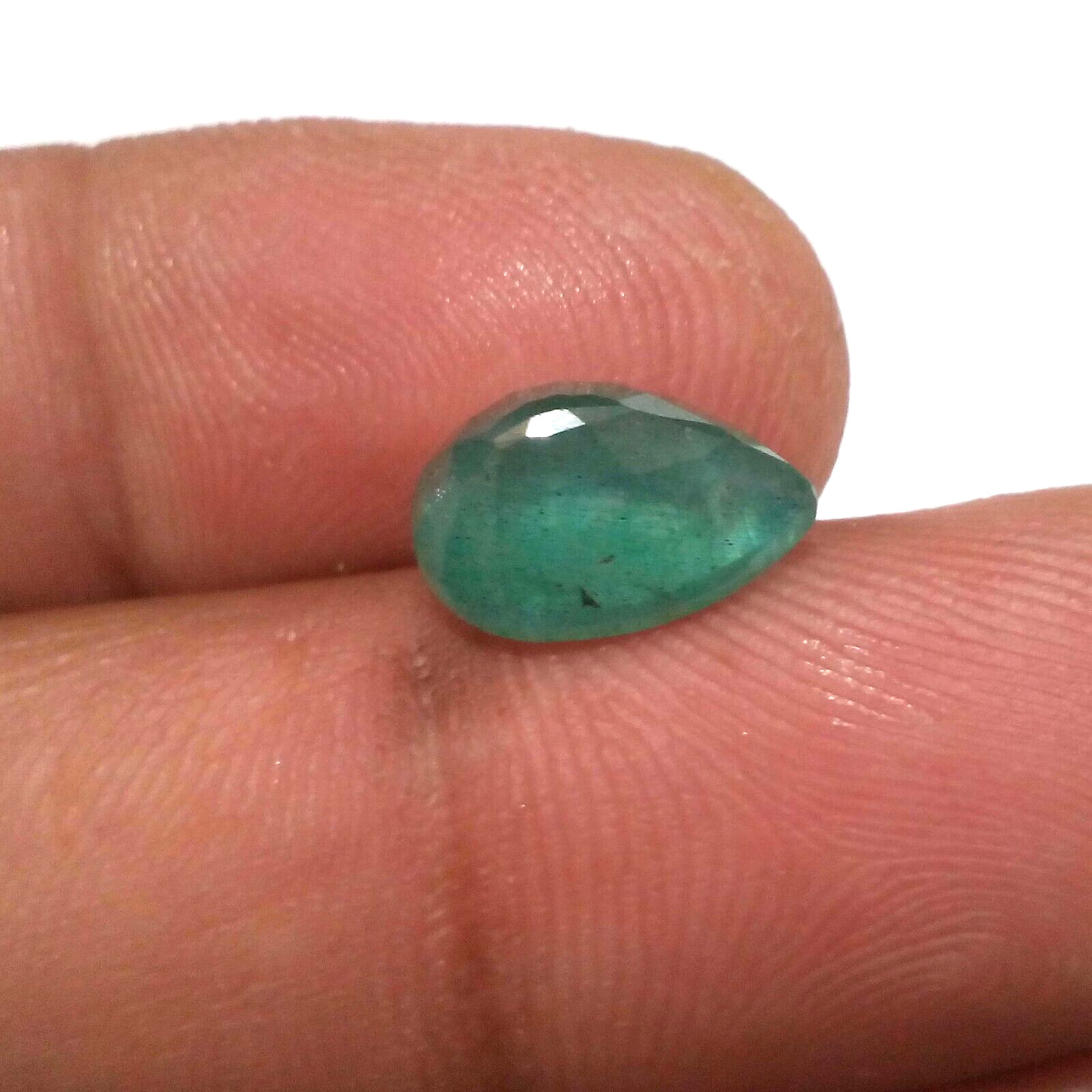 Exquisitely Zambian Emerald Faceted Pear 3.65 Crt Green Ravishing Loose Gemstone