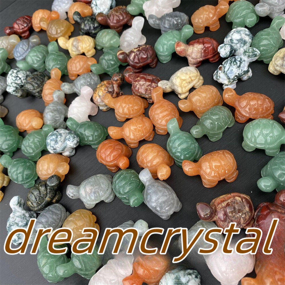 10pcs Mix Natural Quartz Crystal Turtle Carved Mini Crystal Skull Healing Gift