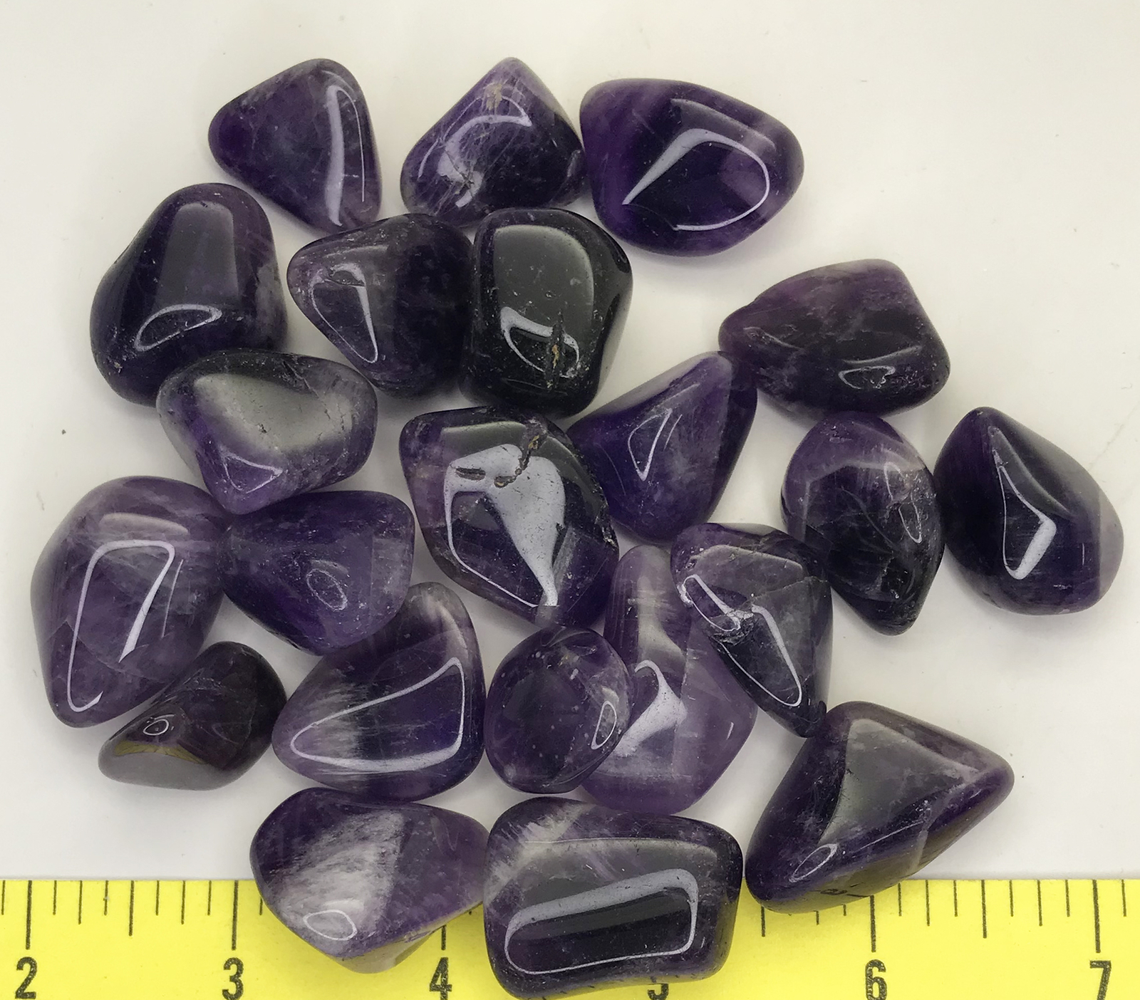 AMETHYST Med Dark Large (7/8-1-1/4″) polished stones. 1/2 lb