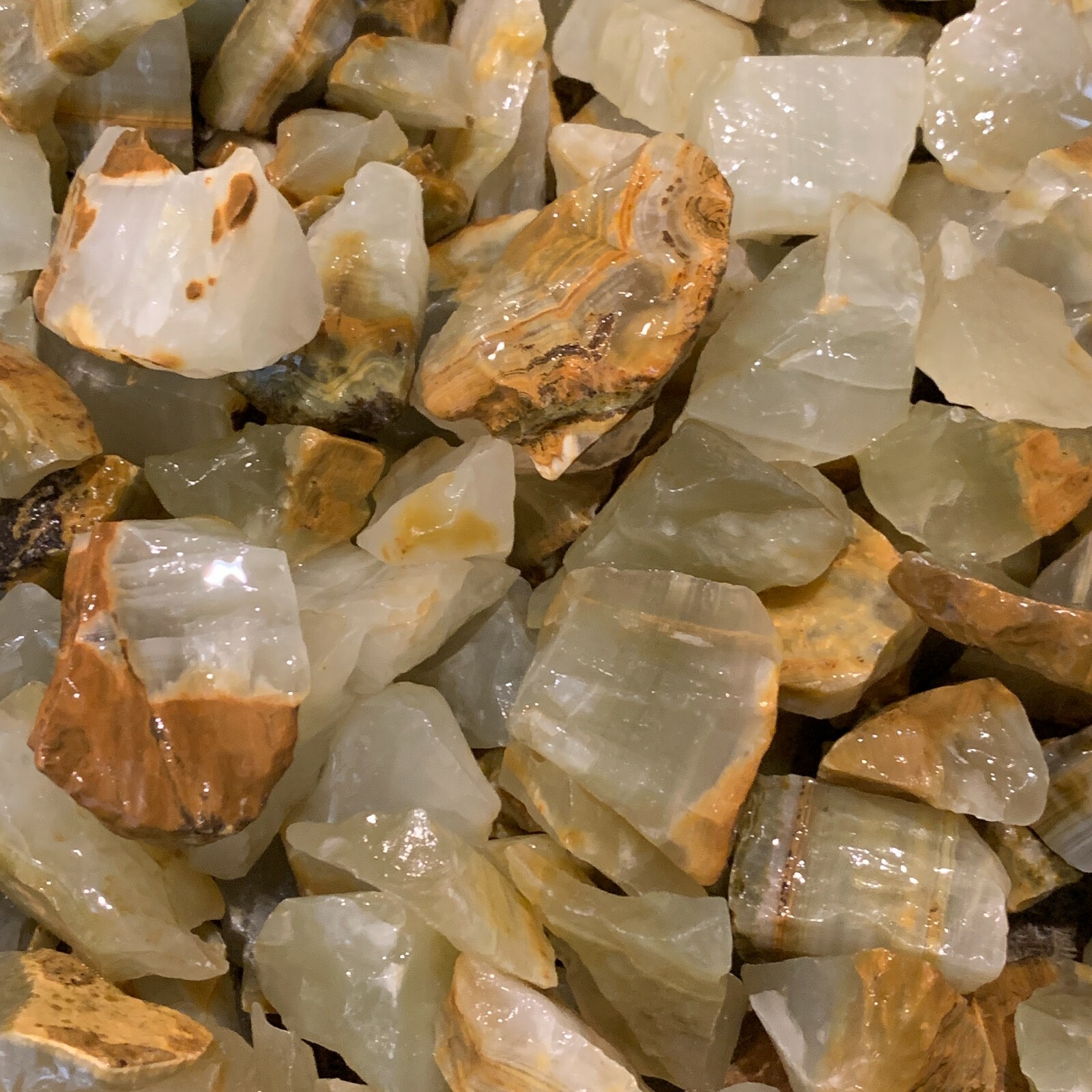 1000 Carat Lots of Green Onyx Rough – Plus a Very Nice FREE Faceted Gemstone