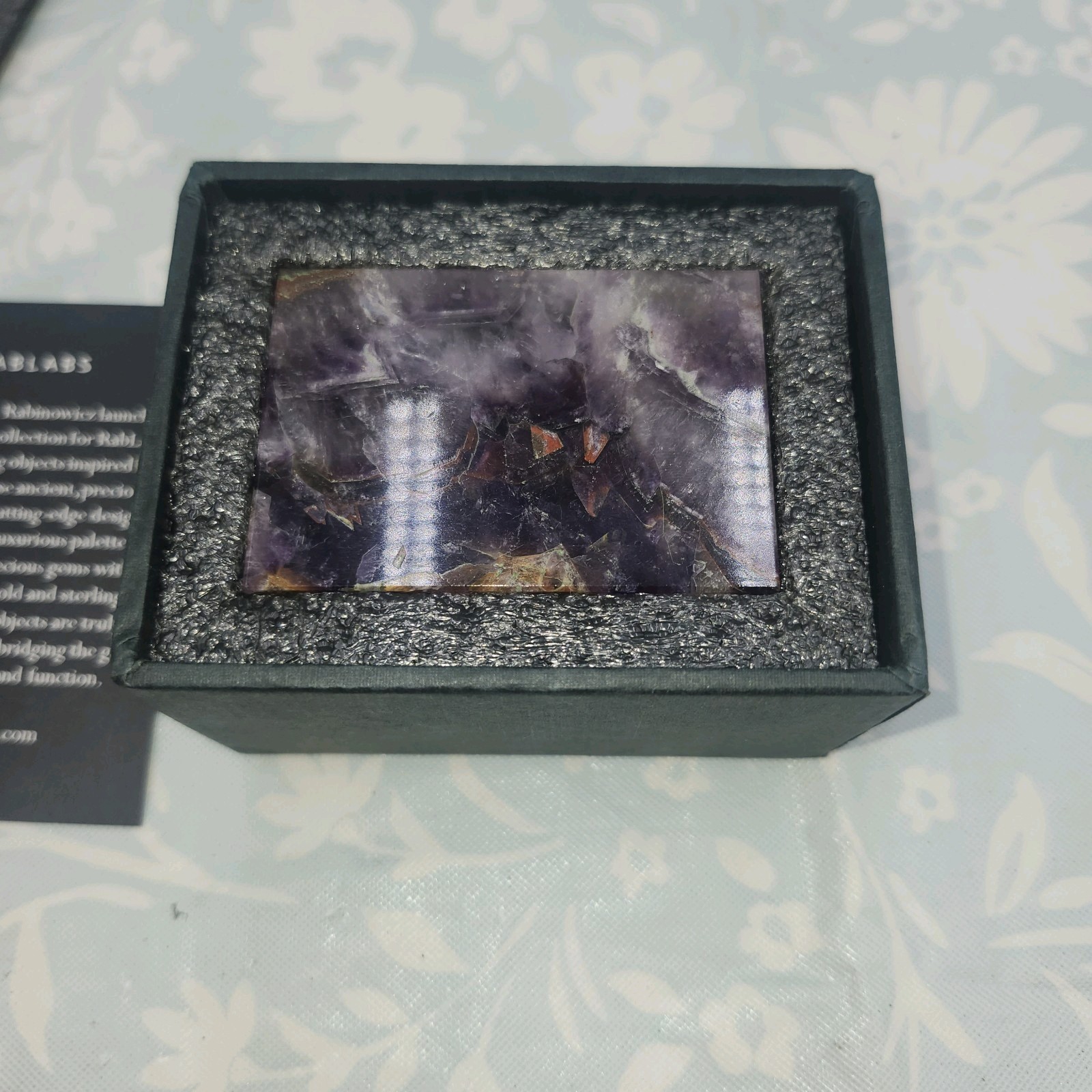 NEW RABLABS RARE Adorado LUCITE BOX Moss Agate purple trinket