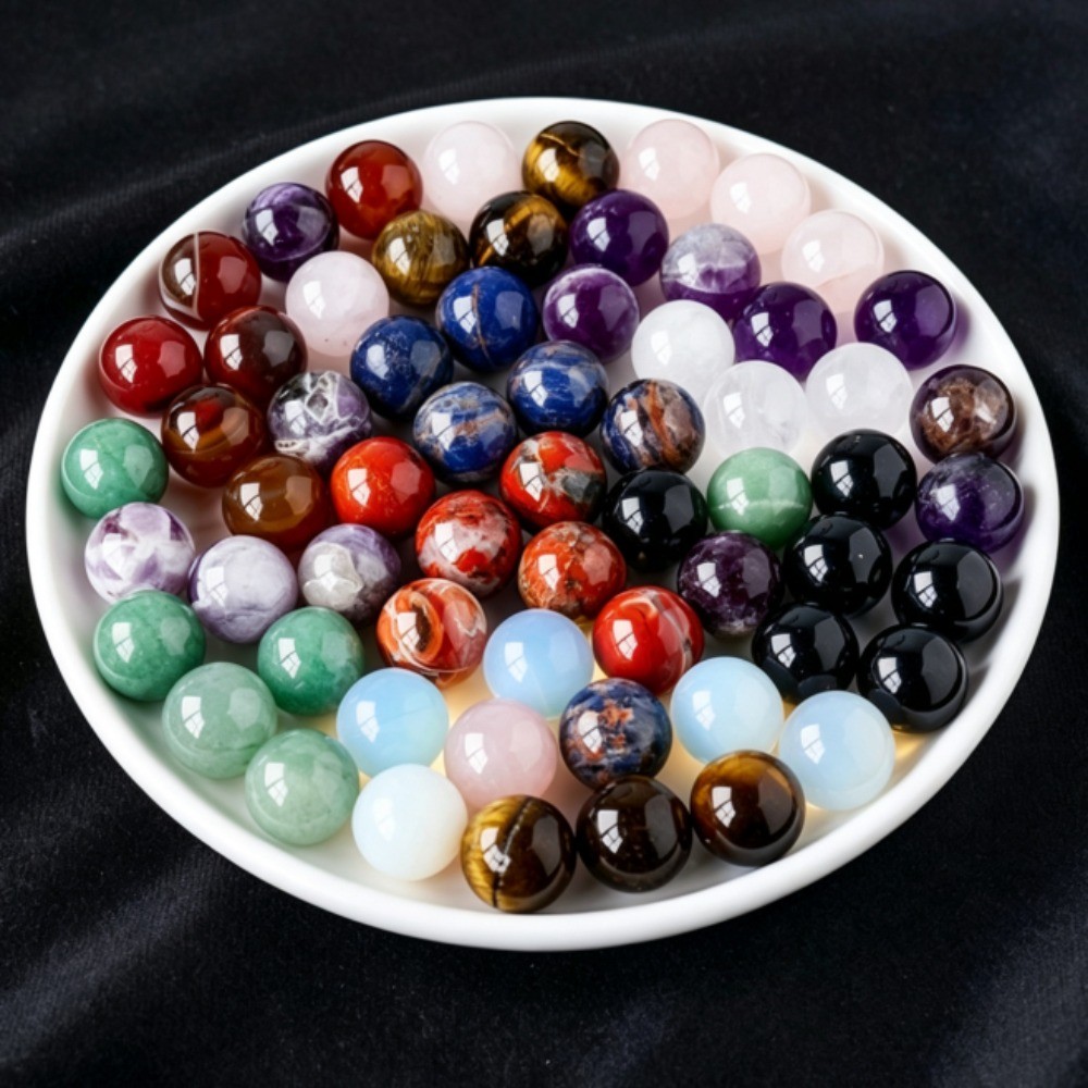 Natural Mixed Crystal Sphere Balls Reiki Healing Stone Decoration Meditation200g