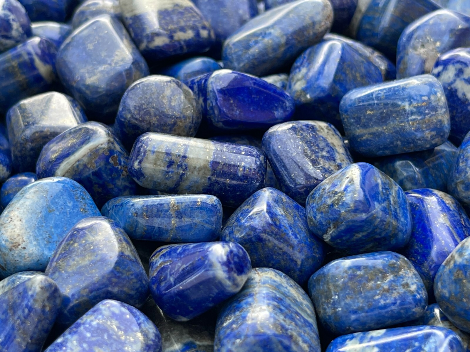Grade A++ Lapis Lazuli Tumbled Stone, 0.75-1 Inch Lapis Crystals, Wholesale Bulk