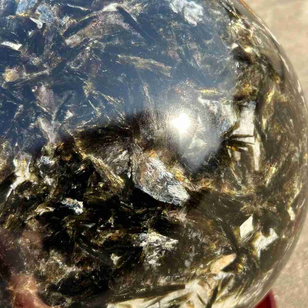 48.4lb Natural green Mica Lepidolite Quartz Sphere Crystal Ball Reiki Gem +stand