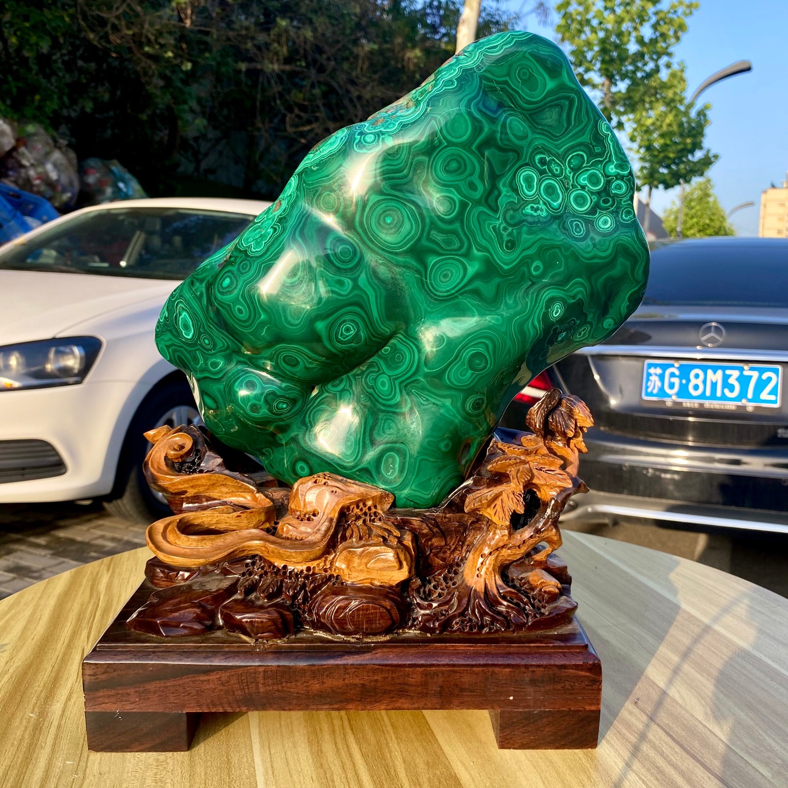 27.84LB Natural Polished Malachite Mineral freeform specimen Reiki Stone