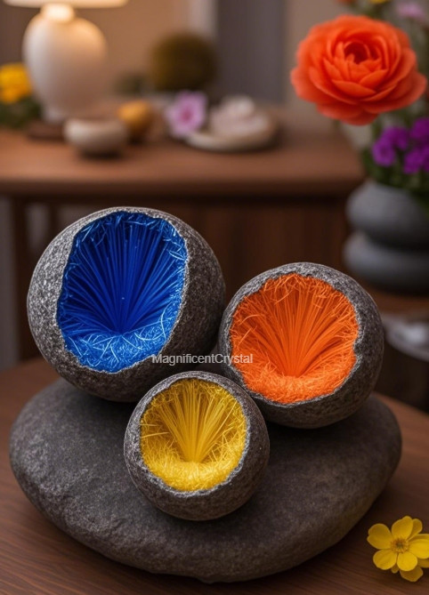 3pc Mineral Art Set Crystal Specimen Home Decor Mineral Collection Healing Gift