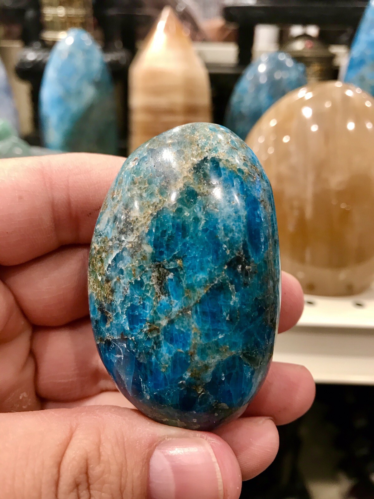 Blue Apatite Crystal Stone Rock Healing Crystals Yoga Reiki Meditation 2″ ZENDA