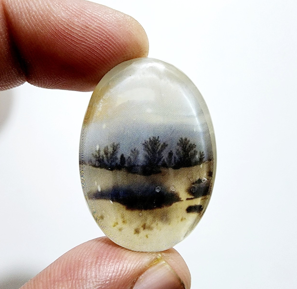 Amazing Designer Dendrite Opal Stone 66 Crt Oval Shape Loose Gemstone Cabochon