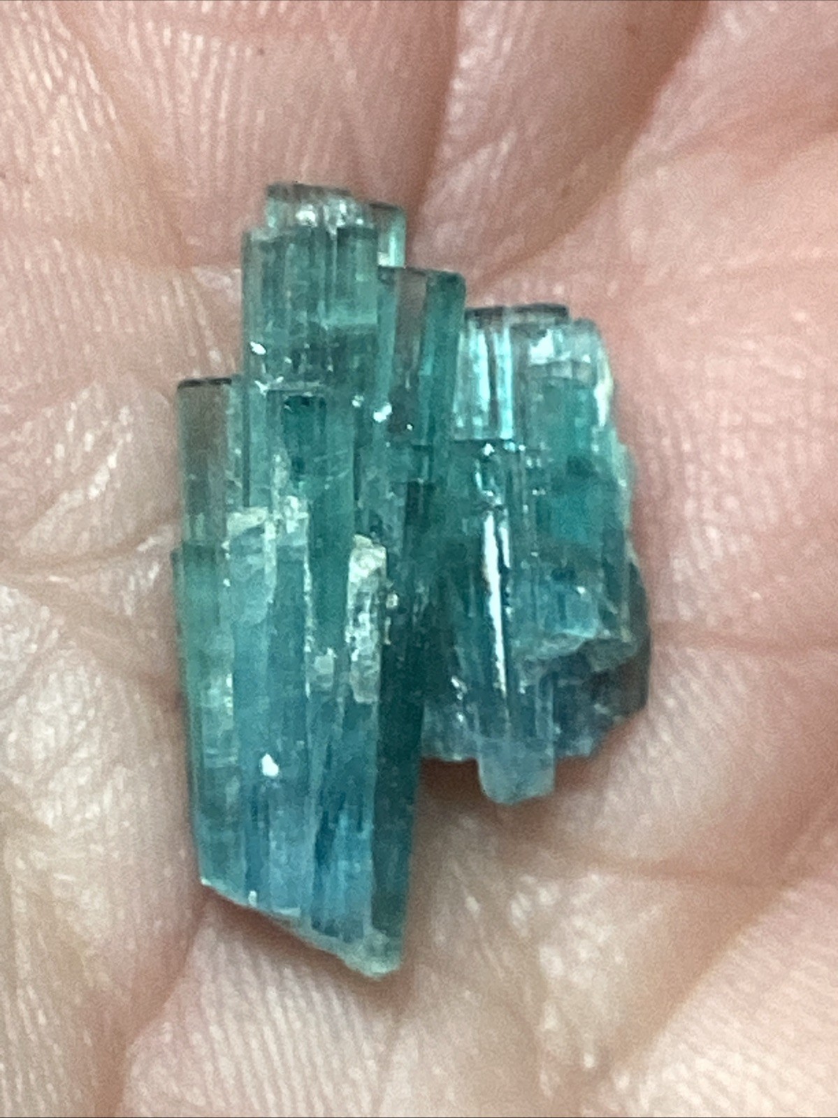 2 Fan Shape Natural Crystal Sprays Indicolite Tourmaline #300