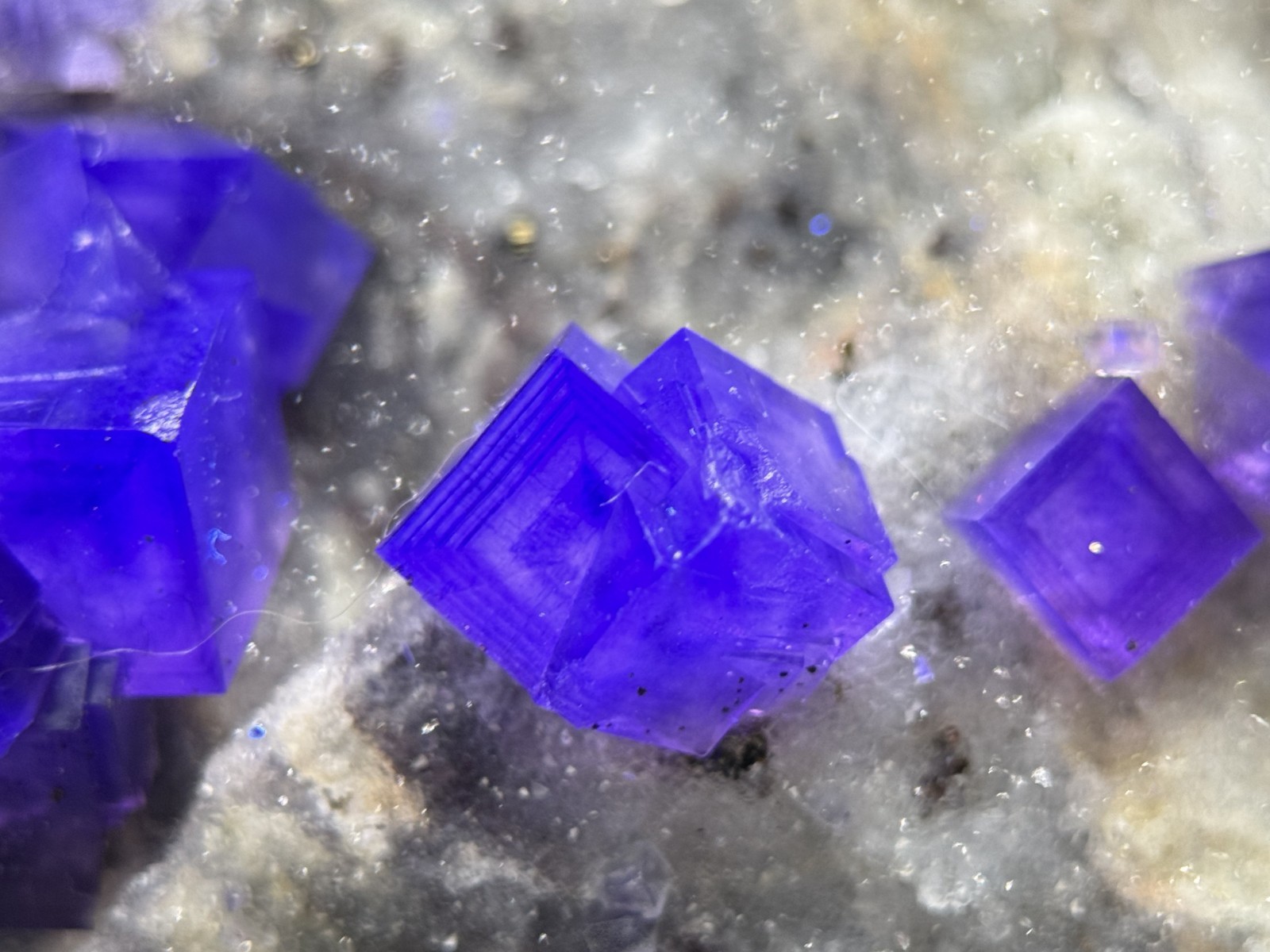 Simply Incredible!! INSANE zoned cubic purple fluorite-FLUORESCENT! Anhui, China