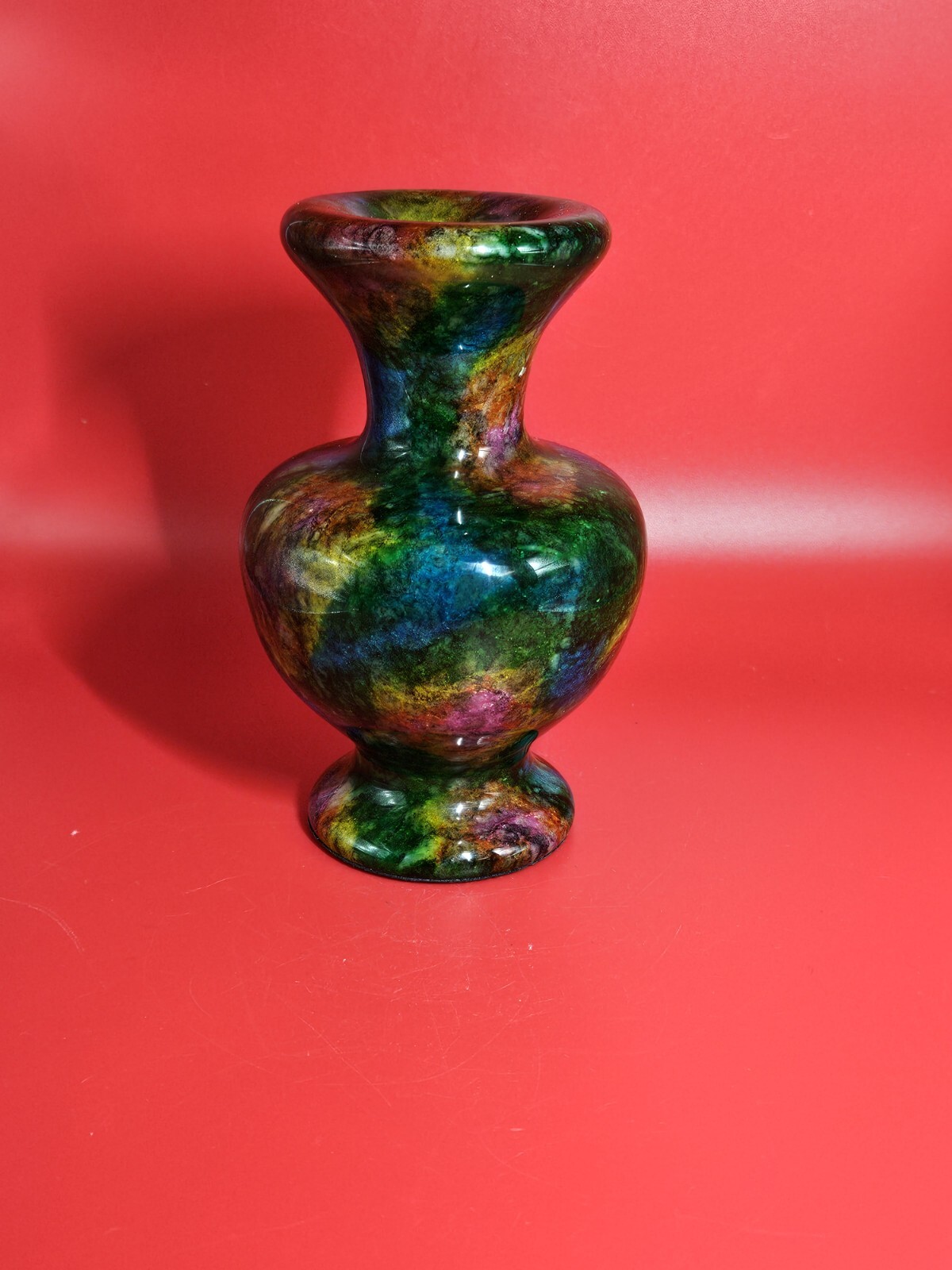 Beautiful Rare Polished Taiwan Seven Colours Natural Jade Stone Vase Bottle 1+LB