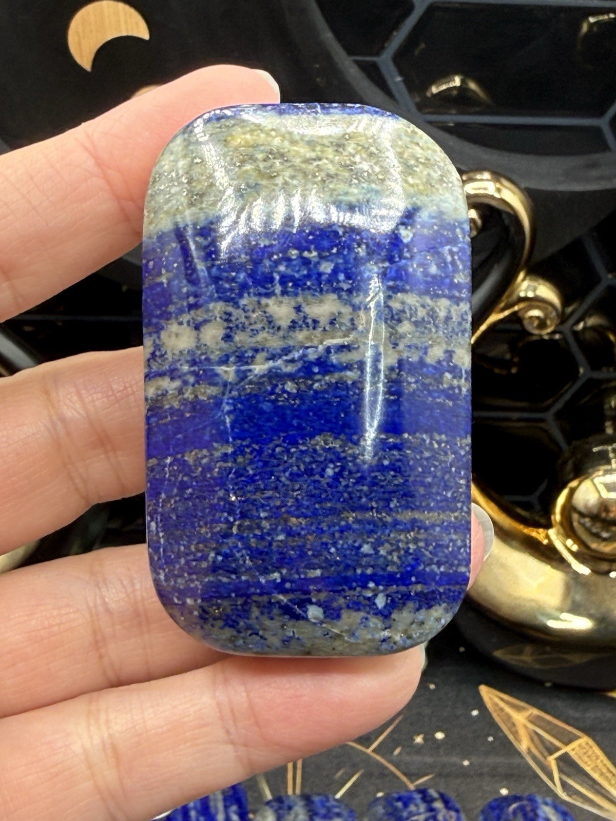Natural Lapis Lazuli Palmstones Square shape awesome colors Free shipping!