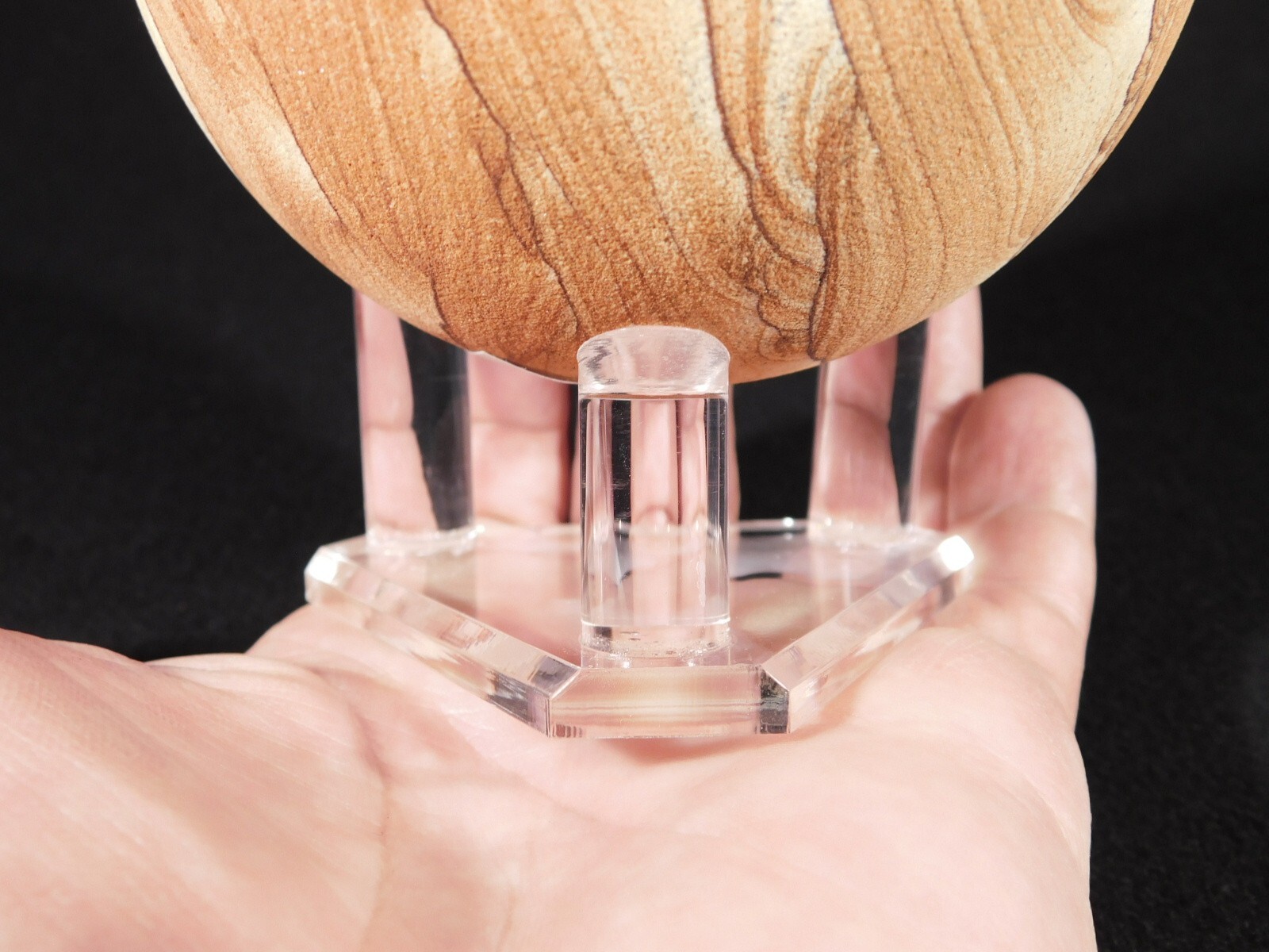 Heavy Duty THREE Post SPHERE Display Stand LARGE Size Clear Acrylic