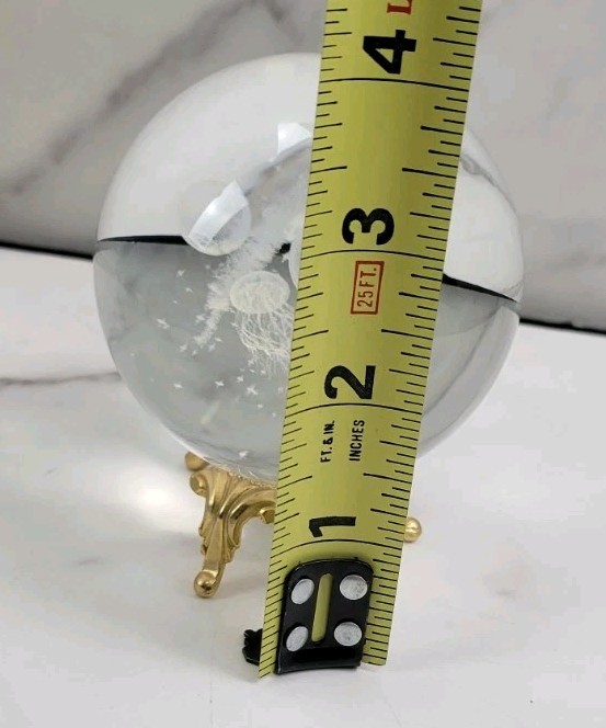 Jellyfish Crystal Ball No Stand, 3D Laser Engraved Glass Sphere Decorative Ball