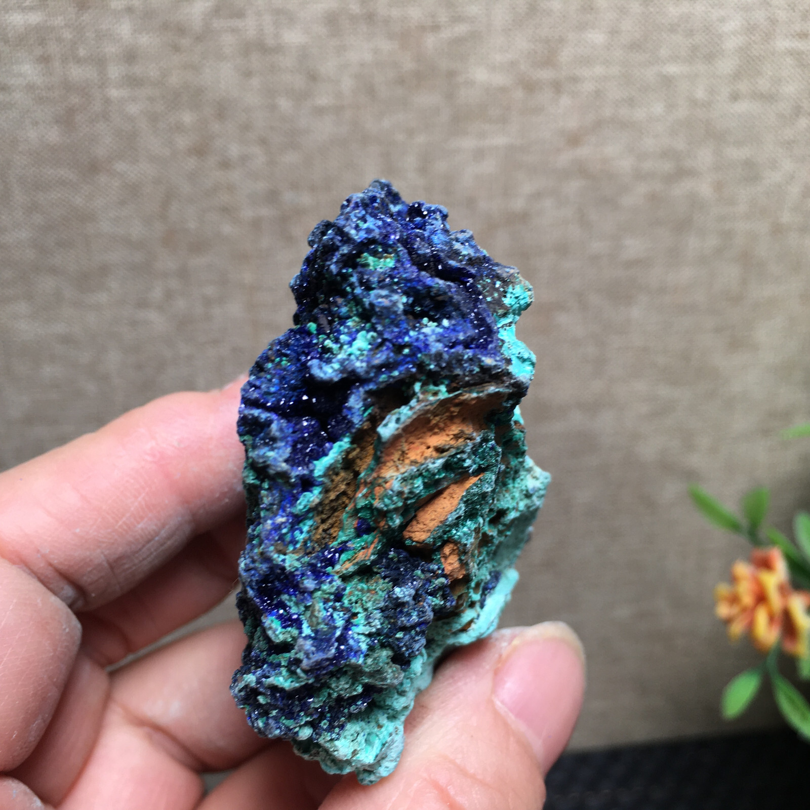 68g Natural Malachite and blue copper ore symbiotic specimens fd139