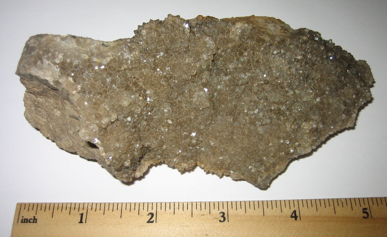 5.25″ x 2.25″ DRUSY HERKIMER DIAMOND QUARTZ CRYSTAL CLUSTER NEW YORK ~ 263.7g *A