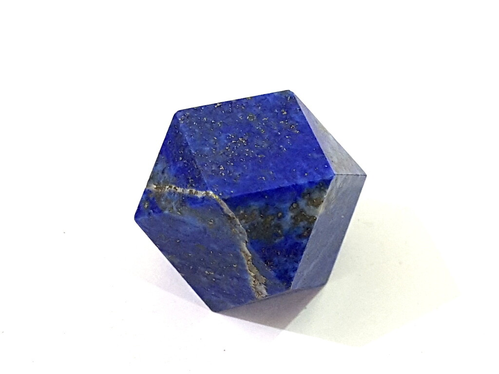 Lapis Lazuli Icosahedron 12 faces 30 corners sacred geometry throat chakra cube