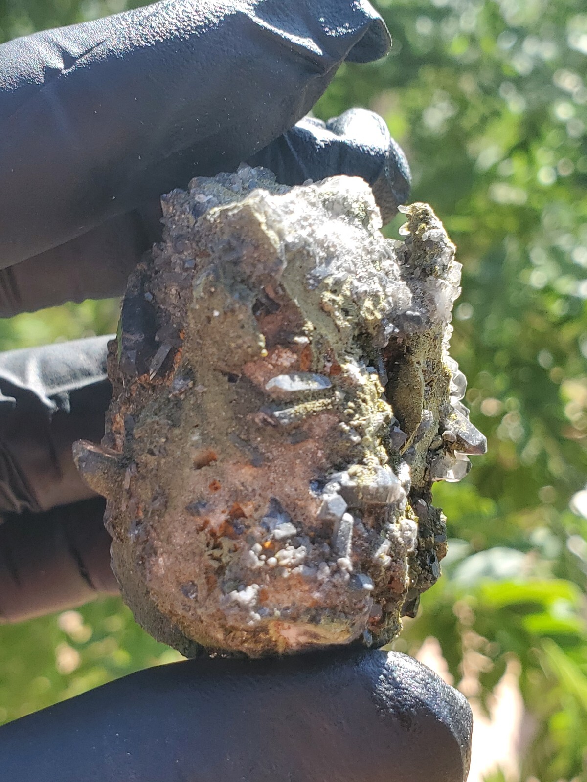 64gNatural Epidote, Super Sparkly Green Epidote with Quartz Specimen, Epidote