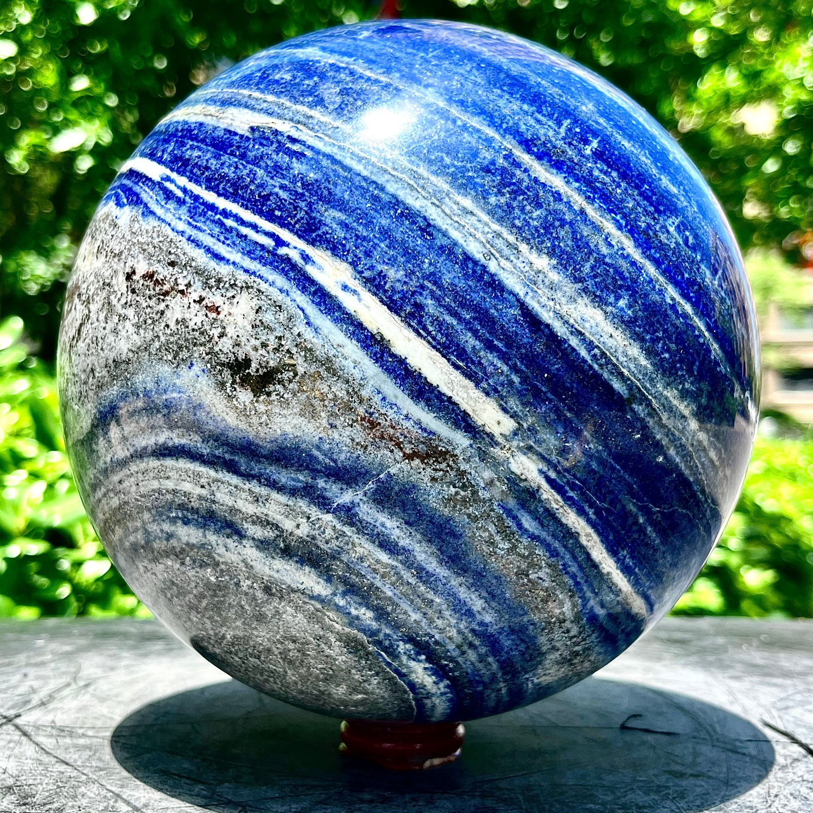 23.14LB Natural Lapis lazuli jasper Quartz Sphere Crystal Ball Reiki Healing
