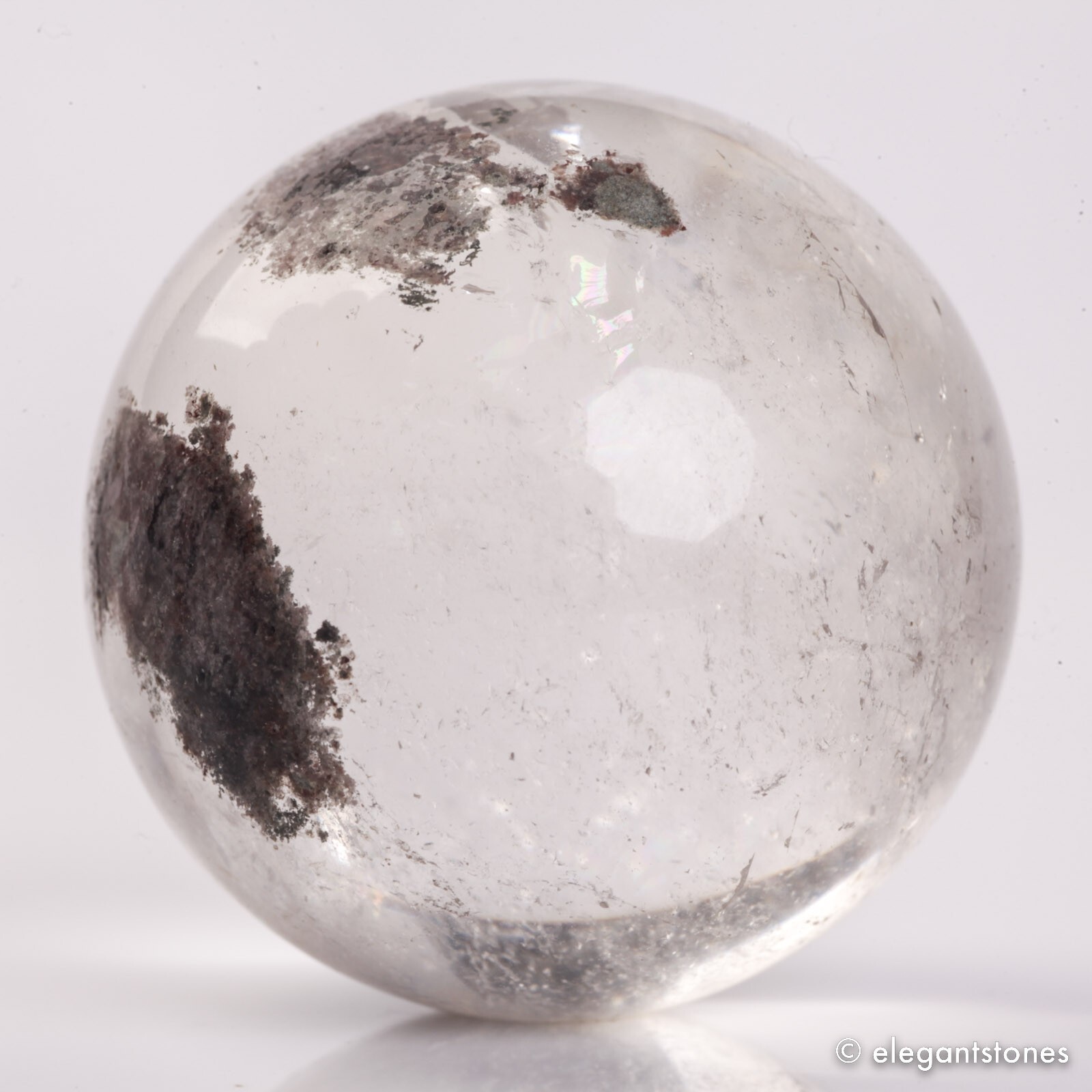 66g36mm Natural Garden/Phantom/Ghost/Lodolite Quartz Crystal Sphere Healing Ball