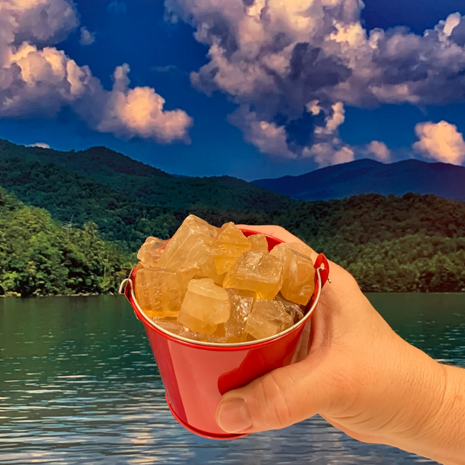 Bucket Full of Citrine Calcite Rough + FREE faceted gemstone – Pick Bucket Color
