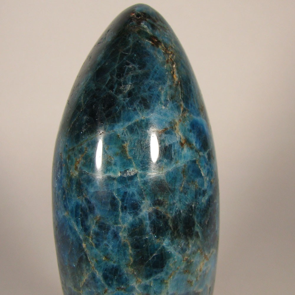 4.1″ Blue APATITE Polished Crystal Freeform Standup – Madagascar – 1.5 lbs.