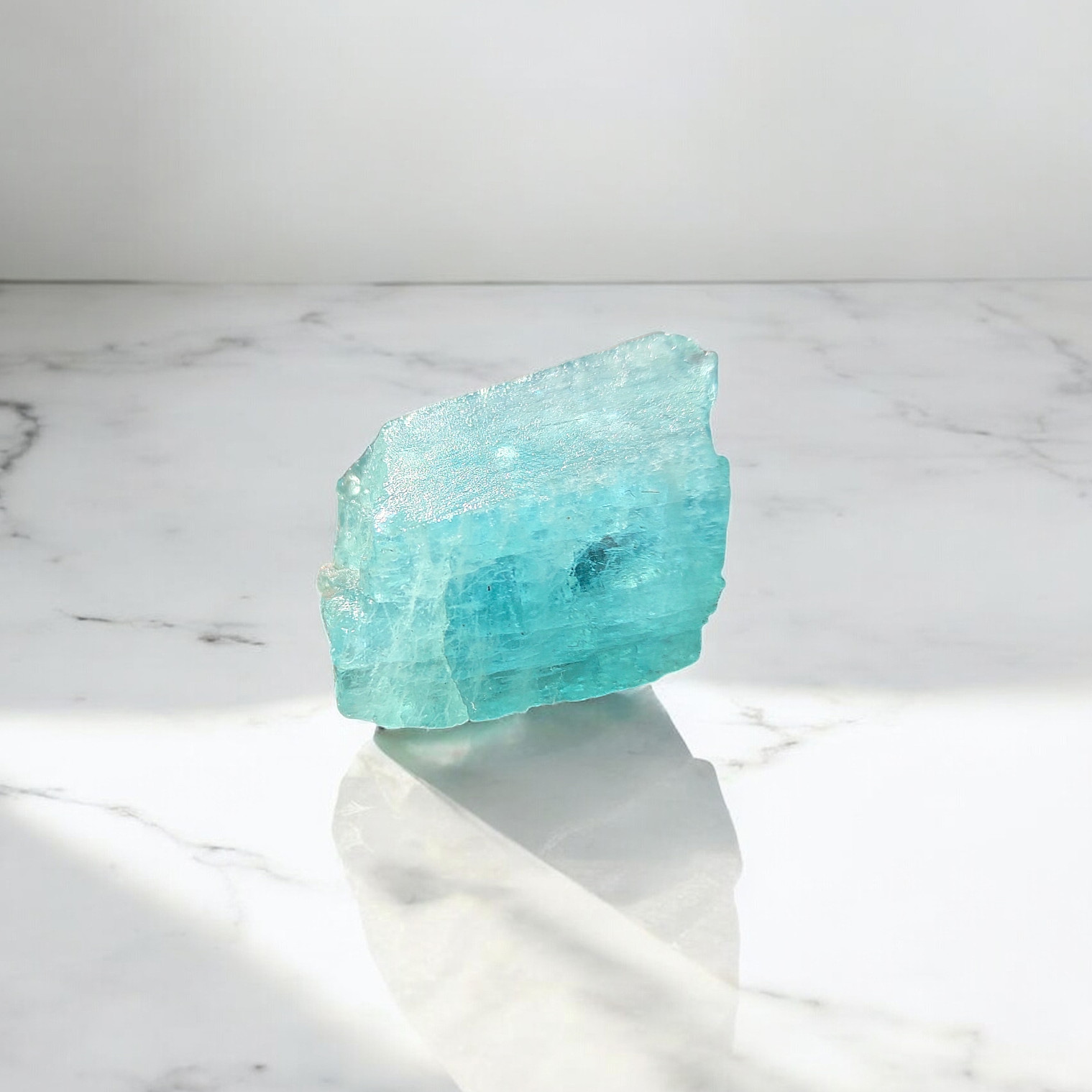 27g Raw Blue-Green Aquamarine Beryl Natural Corrosion Crystal Rough Specimen