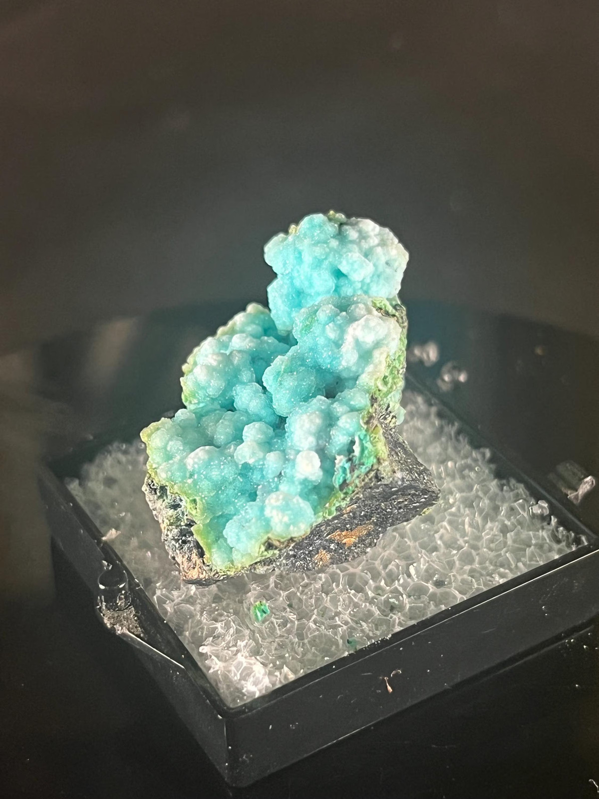 Chrysocolla with quartz thumbnail mineral specimen from the Planet Mine, Arizona