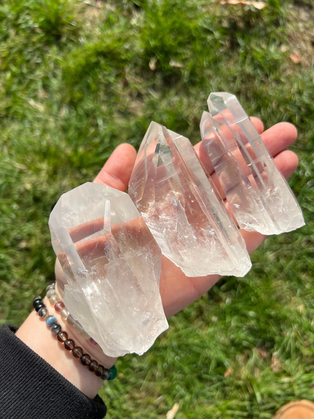 Lemurian Quartz Crystal with Multiple Points (Cluster) from Minas Gerais, Brazil