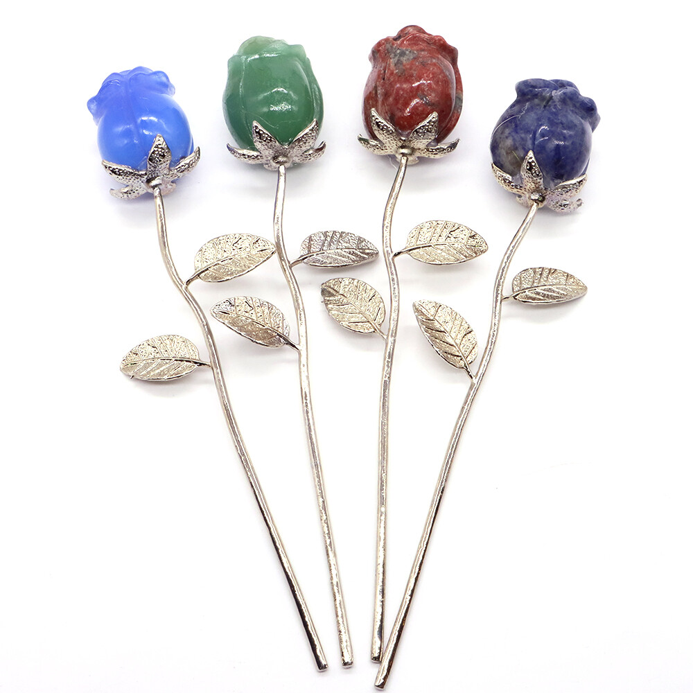 Natural Stone Rose Flowers Healing Crystal Crafts Home Decor Wedding Guest Gifts