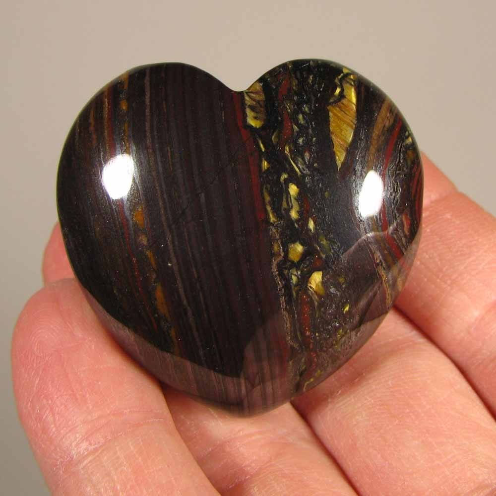 1.8″ RED TIGER IRON Heart Polished Palm Stone – Australia